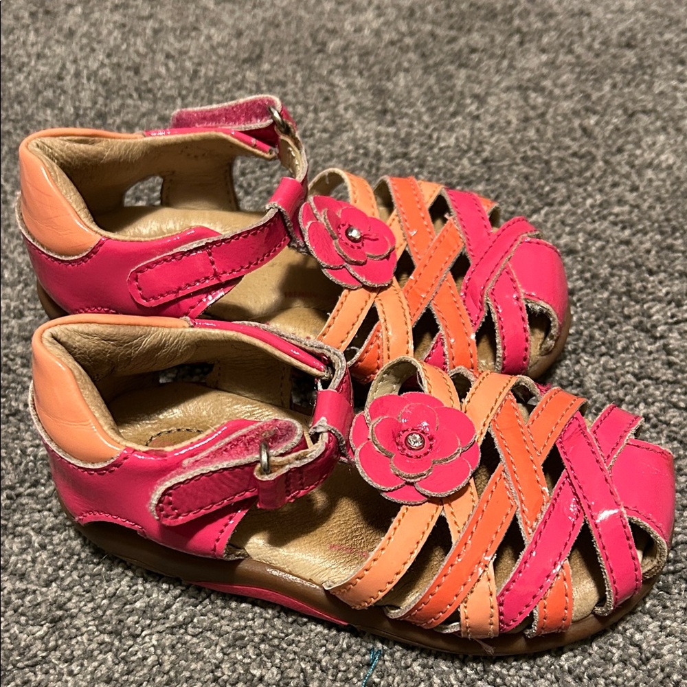 Stride Rite Pink and Orange Kids Sandals